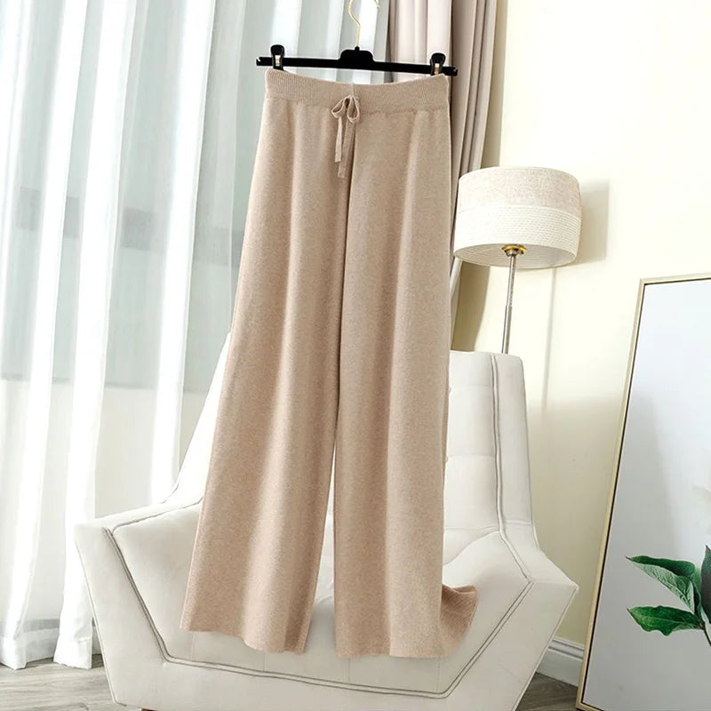 Thick Warm Knitted Pants Korean Fashion