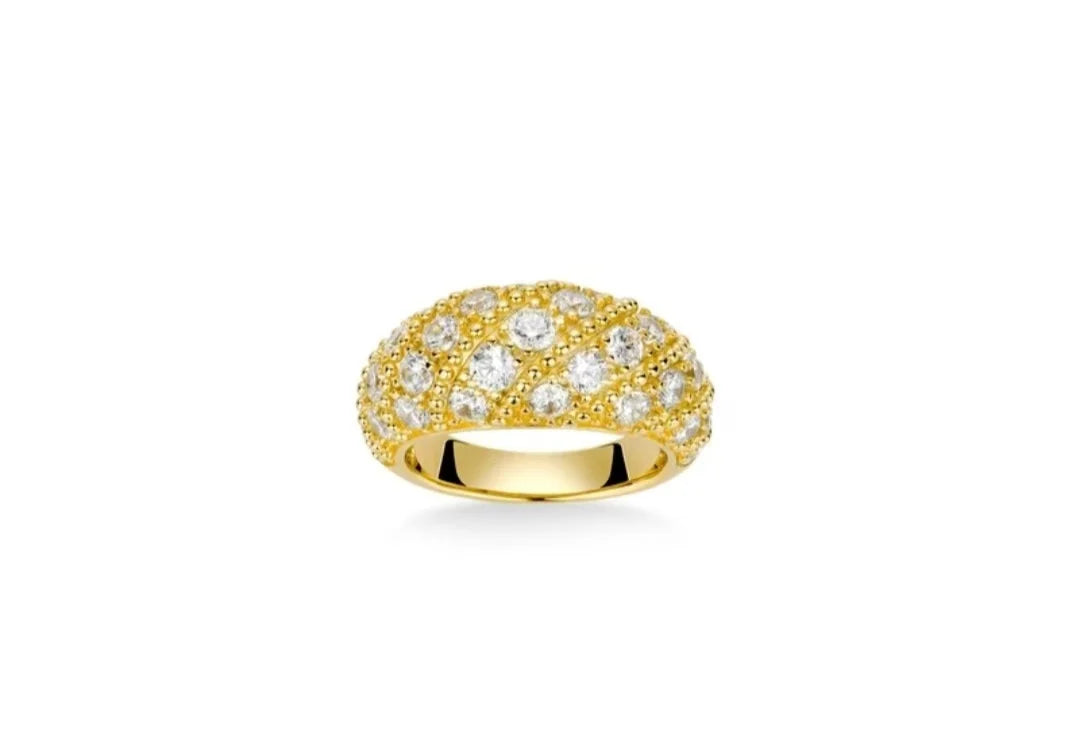 High Carbon Ring 18K Gold Plated Ring - Base metal 925 Silver