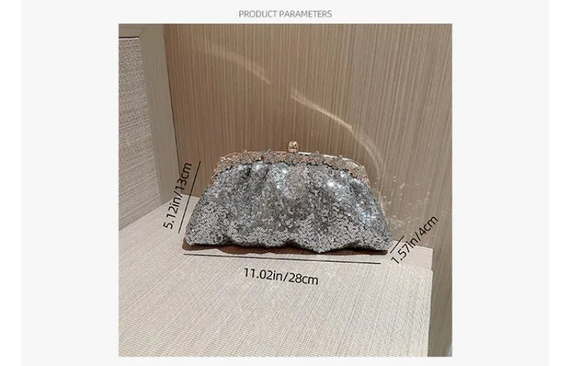 Dark Blue Sequin Purse