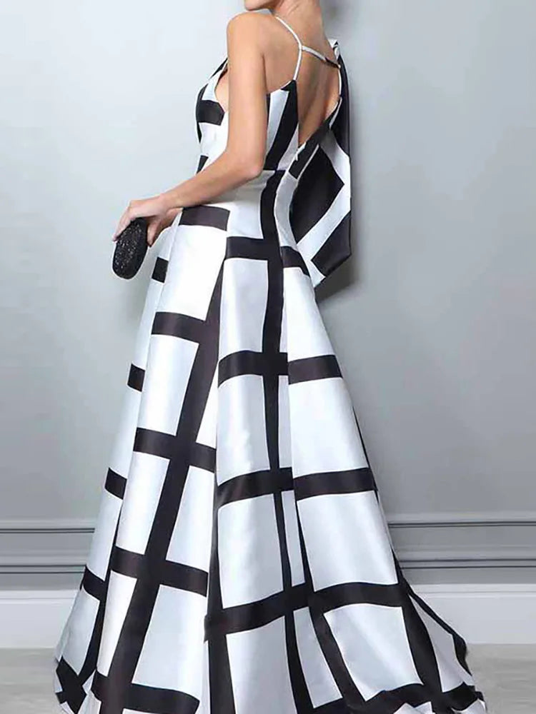 Elegant Geometric print party dress