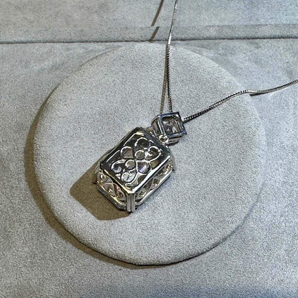 100% 925 Sterling Silver Sugar-loaf Cut 17*22 MM 22CT Emerald High Carbon Diamond Gems Pendant Necklace