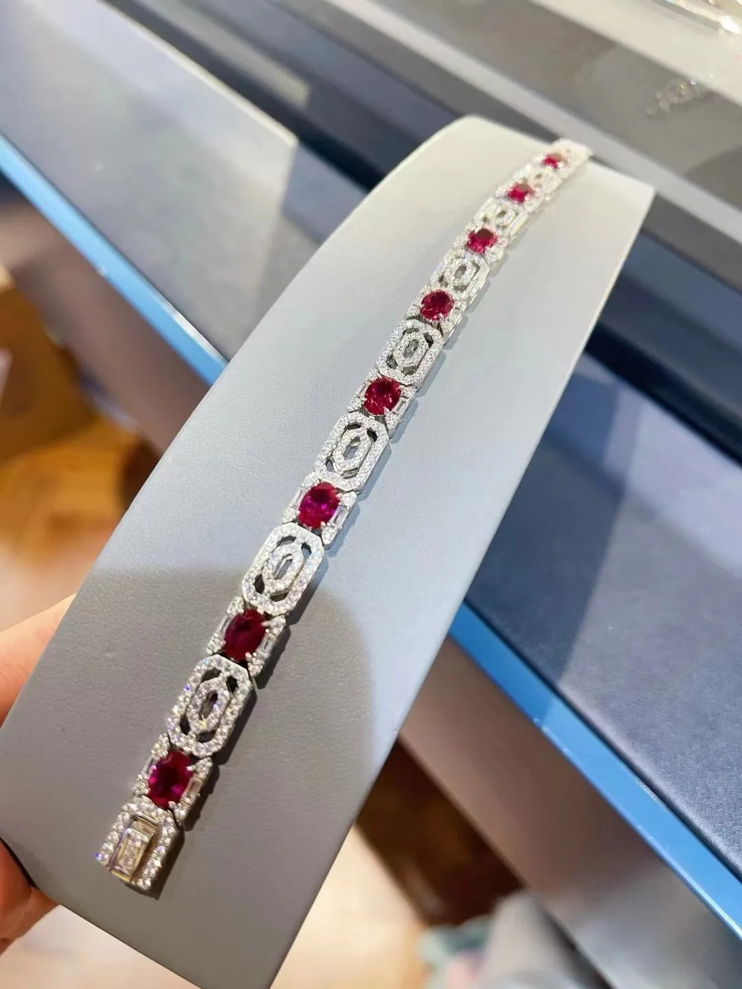 925 Sterling Silver Lab Ruby Sapphire Bracelets