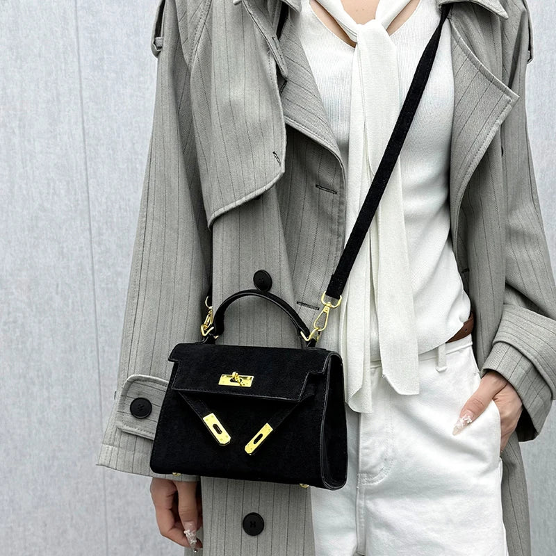 Versatile Suede Shoulder Crossbody Bag