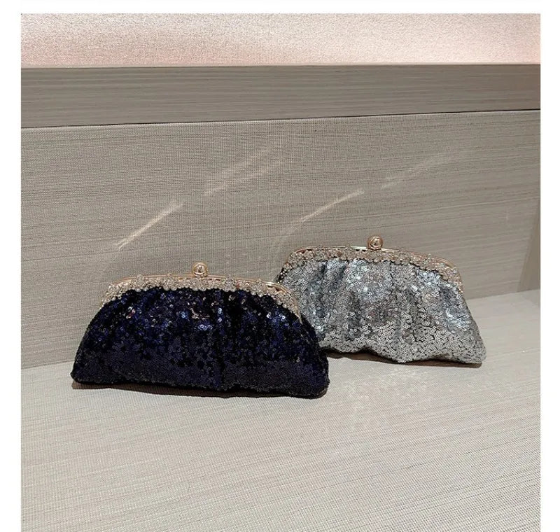 Dark Blue Sequin Purse