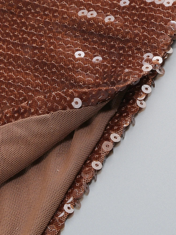 Halter Neck Backless Sequins Dress