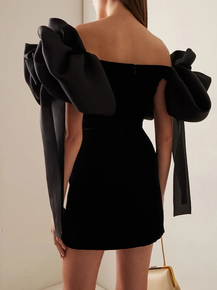 Bow Sleeves Mini Dress